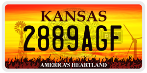 2889AGF  license plate in KS