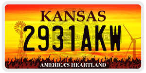 2931AKW  license plate in KS