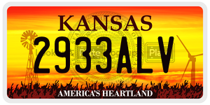2933ALV  license plate in KS