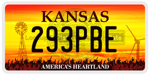 293PBE  license plate in KS