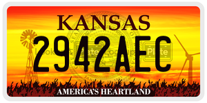2942AEC  license plate in KS