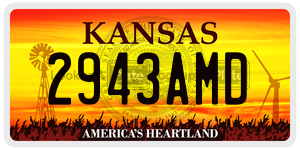 2943AMD  license plate in KS