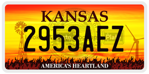 2953AEZ  license plate in KS