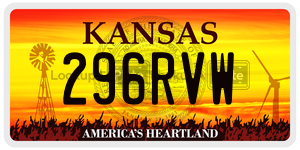 296RVW  license plate in KS