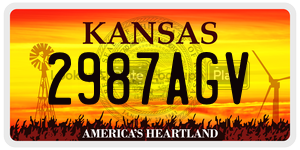 2987AGV  license plate in KS