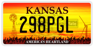 298PGL  license plate in KS