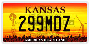 299MDZ  license plate in KS