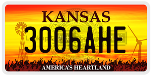 3006AHE  license plate in KS