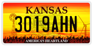 3019AHN  license plate in KS