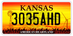 3035AHD license plate in Kansas