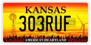 303RUF  license plate in KS