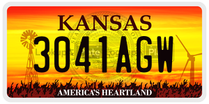 3041AGW  license plate in KS