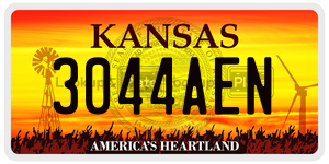 3044AEN license plate in Kansas