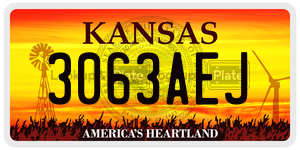 3063AEJ  license plate in KS