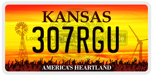 307RGU  license plate in KS