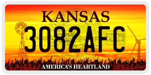 3082AFC  license plate in KS