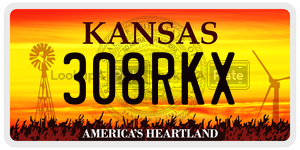 308RKX license plate in Kansas