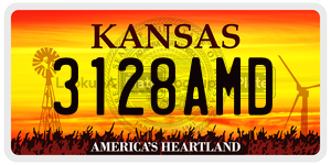 3128AMD  license plate in KS