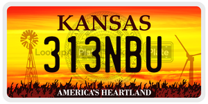 313NBU license plate in Kansas