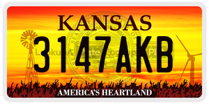 3147AKB  license plate in KS