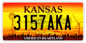 3157AKA  license plate in KS