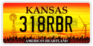 318RBR  license plate in KS