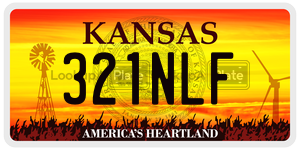 321NLF  license plate in KS