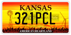 321PCL  license plate in KS