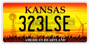323LSE  license plate in KS
