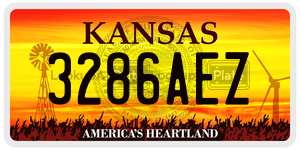 3286AEZ  license plate in KS
