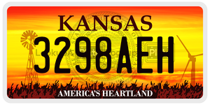 3298AEH  license plate in KS