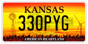330PYG license plate in Kansas