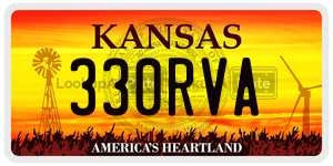 330RVA  license plate in KS