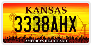 3338AHX  license plate in KS