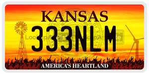 333NLM  license plate in KS