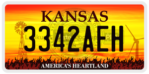 3342AEH  license plate in KS