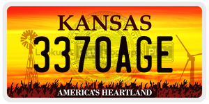 3370AGE  license plate in KS