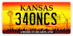 340NCS  license plate in KS