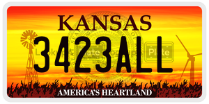 3423ALL  license plate in KS