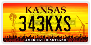 343KXS license plate in Kansas
