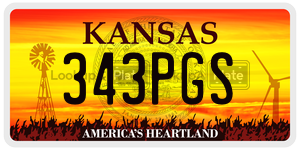343PGS  license plate in KS