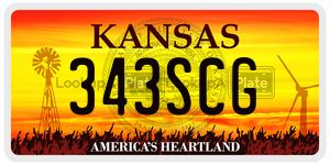343SCG  license plate in KS