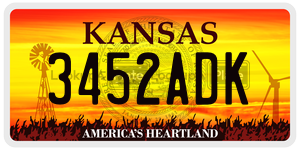 3452ADK  license plate in KS