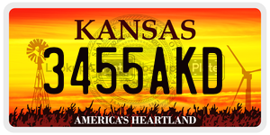 3455AKD  license plate in KS