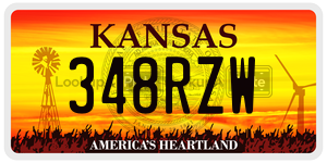 348RZW  license plate in KS