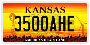 3500AHE  license plate in KS