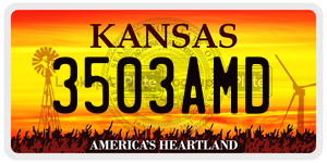3503AMD  license plate in KS