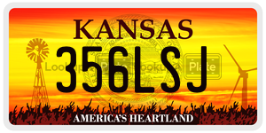 356LSJ  license plate in KS