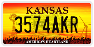 3574AKR  license plate in KS