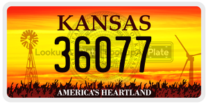 36077  license plate in KS